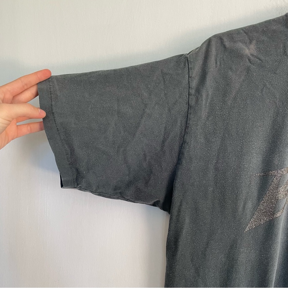 Anine Bing Gray Glitter Tee Shirt Short Sleeve Top Charcoal Unisex Large L - Picture 6 of 12